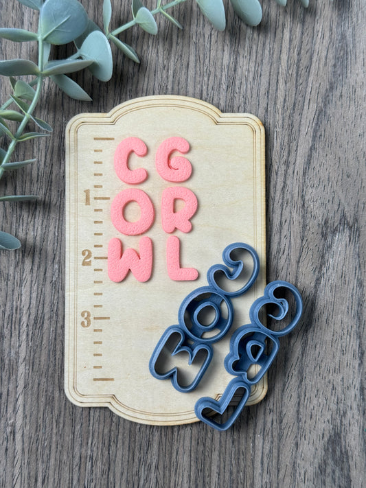 COW GRL Puffy Letters | Country Western Clay Cutters