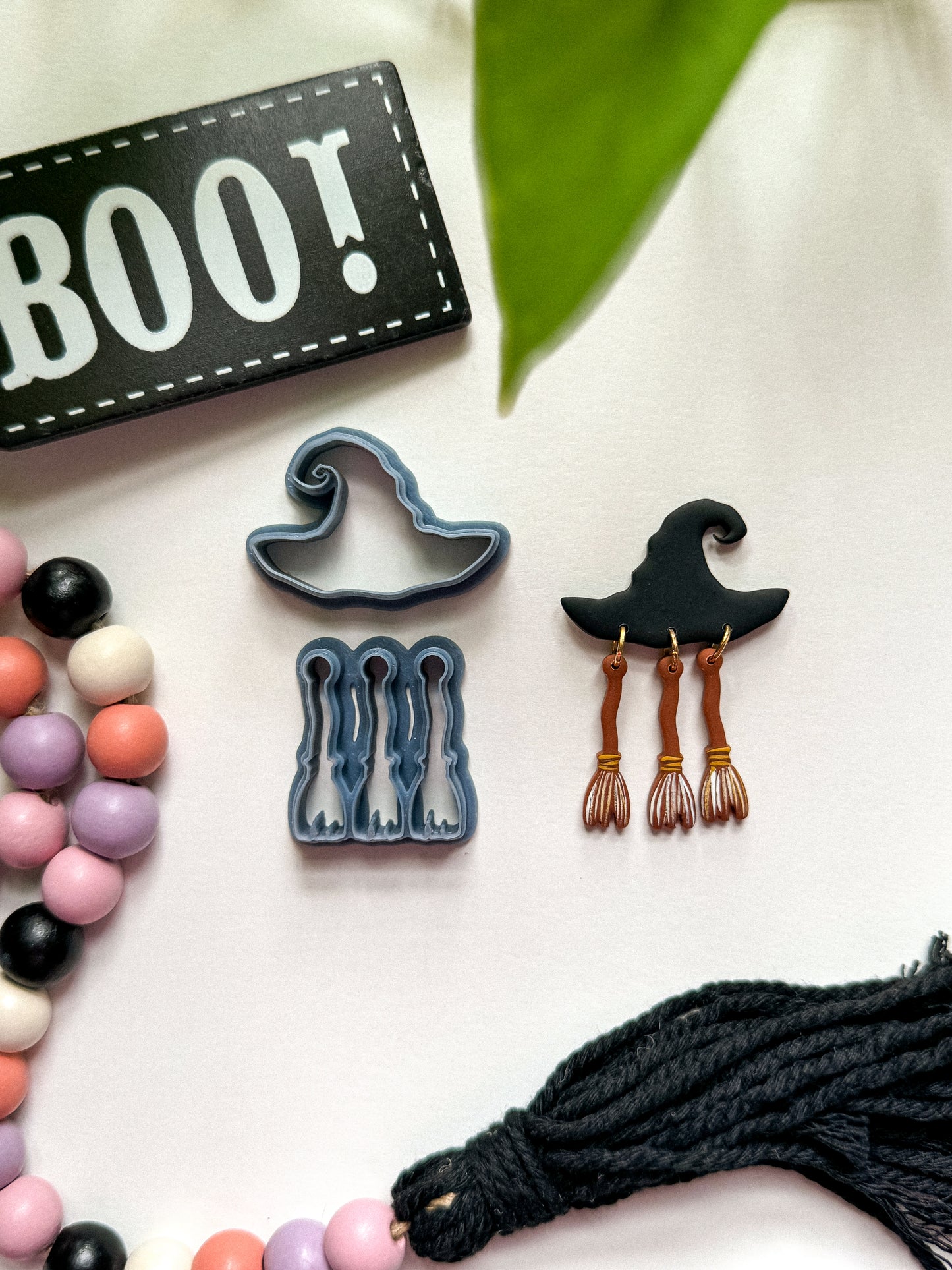 WITCH HAT BROOM DANGLES | HALLOWEEN | CLAY CUTTERS