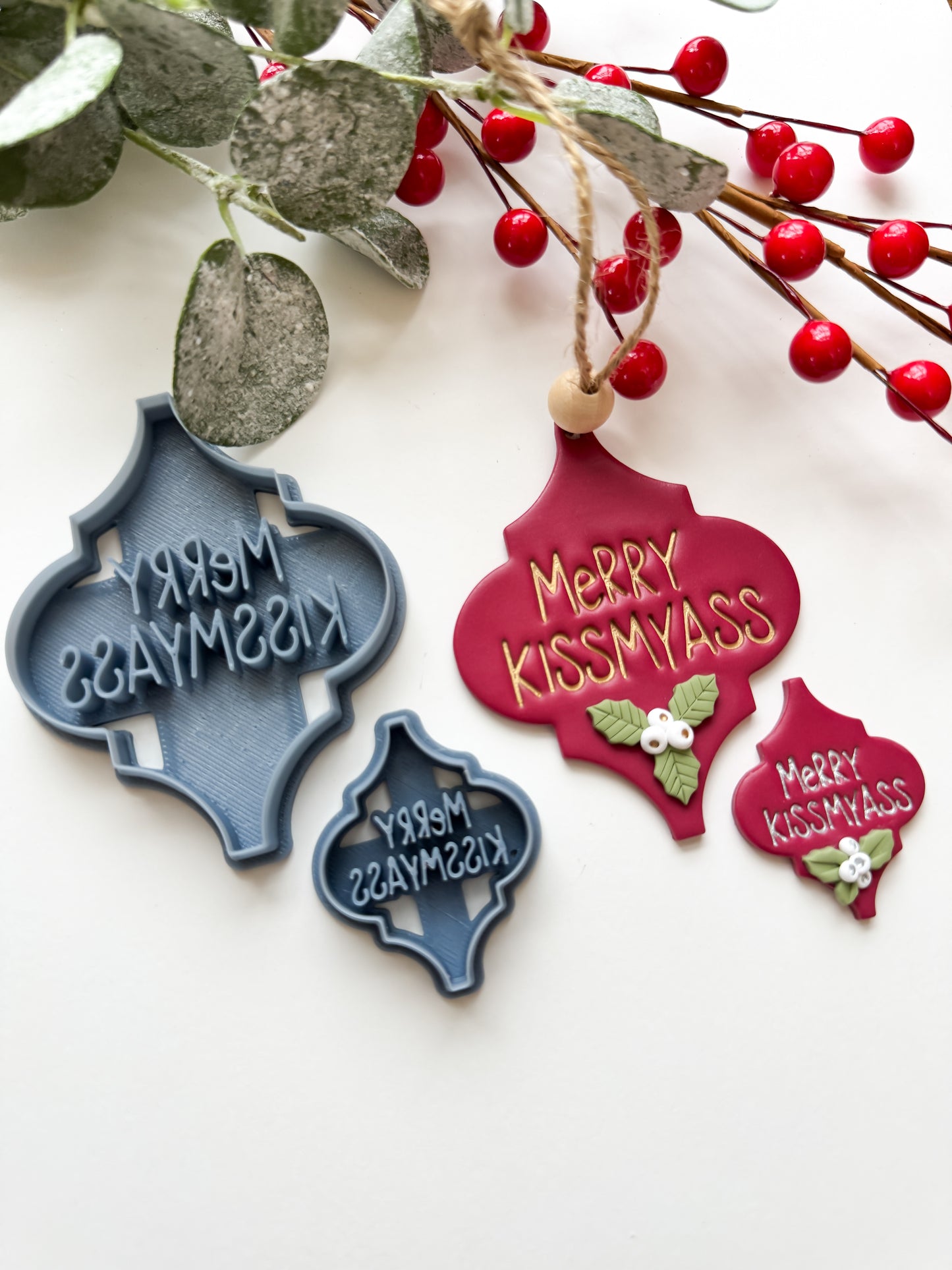 MERRY KISSMYASS ORNAMENT | INAPPROPRIATE | CLAY CUTTER