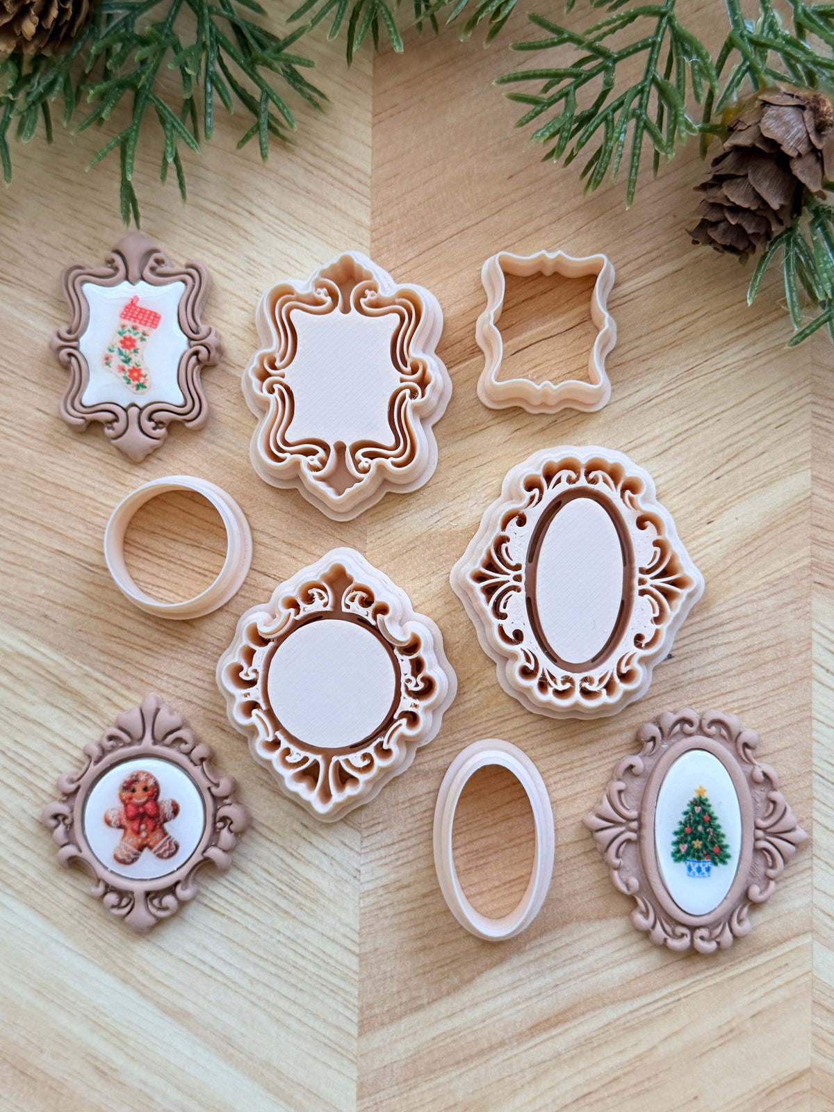 FANCY FRAME INLAY CLAY CUTTER SETS | CHRISTMAS | POLYMER CLAY CUTTER