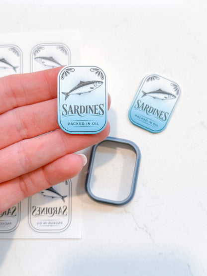 SARDINES IN OIL TRANSFER PAPER & CUTTER | PCC SET 015 | TRANSFER PAPER | CLAY CUTTER
