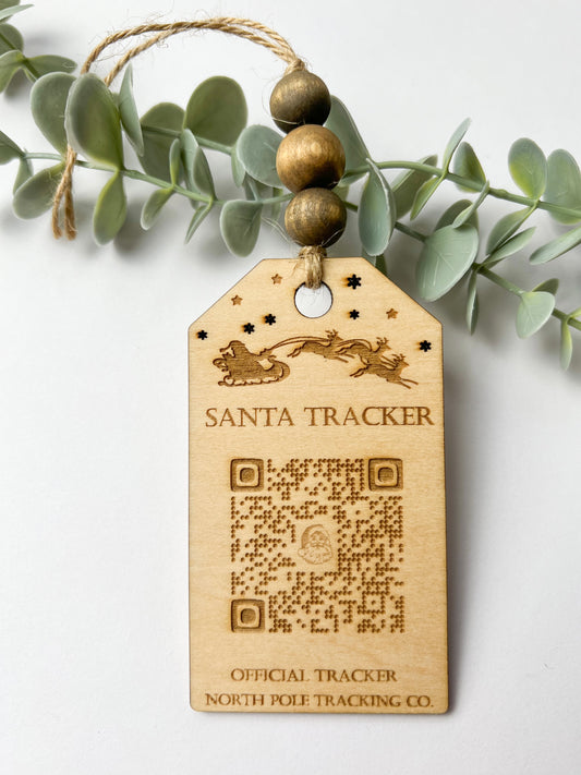 WOODEN SANTA TRACKER ORNAMENT