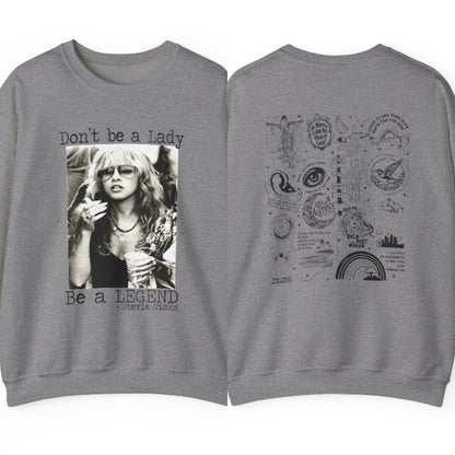 Stevie Nicks "Be A Legend" | Fleetwood Mac Track List | Dark Print | Gildan 18000 Unisex Heavy Blend™ Crewneck Sweatshirt