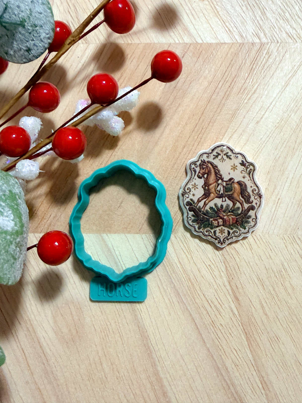 ANTIQUE ROCKING HORSE HOLIDAY EARRING TRANSFER PAPER CUTTER BUNDLE | TRANSFER PAPER FOR POLYMER CLAY