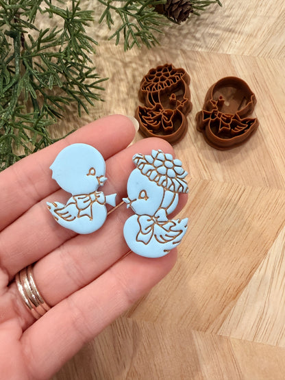 VINTAGE LOVE BIRDS CLAY CUTTER SET | VALENTINES HOLIDAY | POLYMER CLAY CUTTER