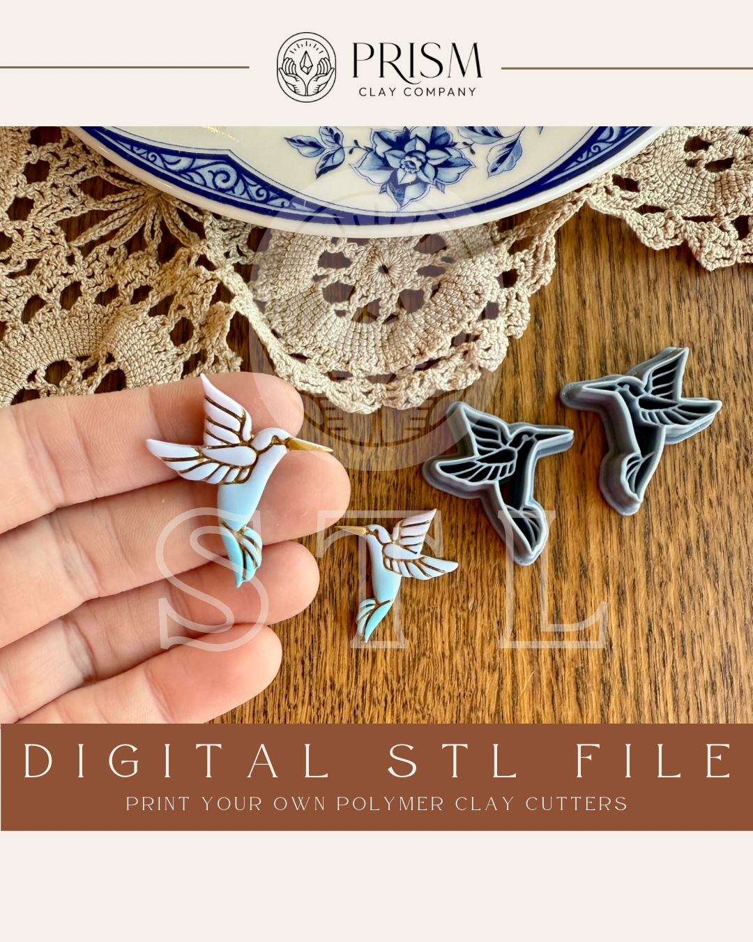 Hummingbird STL File | Digital Download | 3D Printing STL File | Polymer Clay Tool | Polymer Clay Cutter STL File