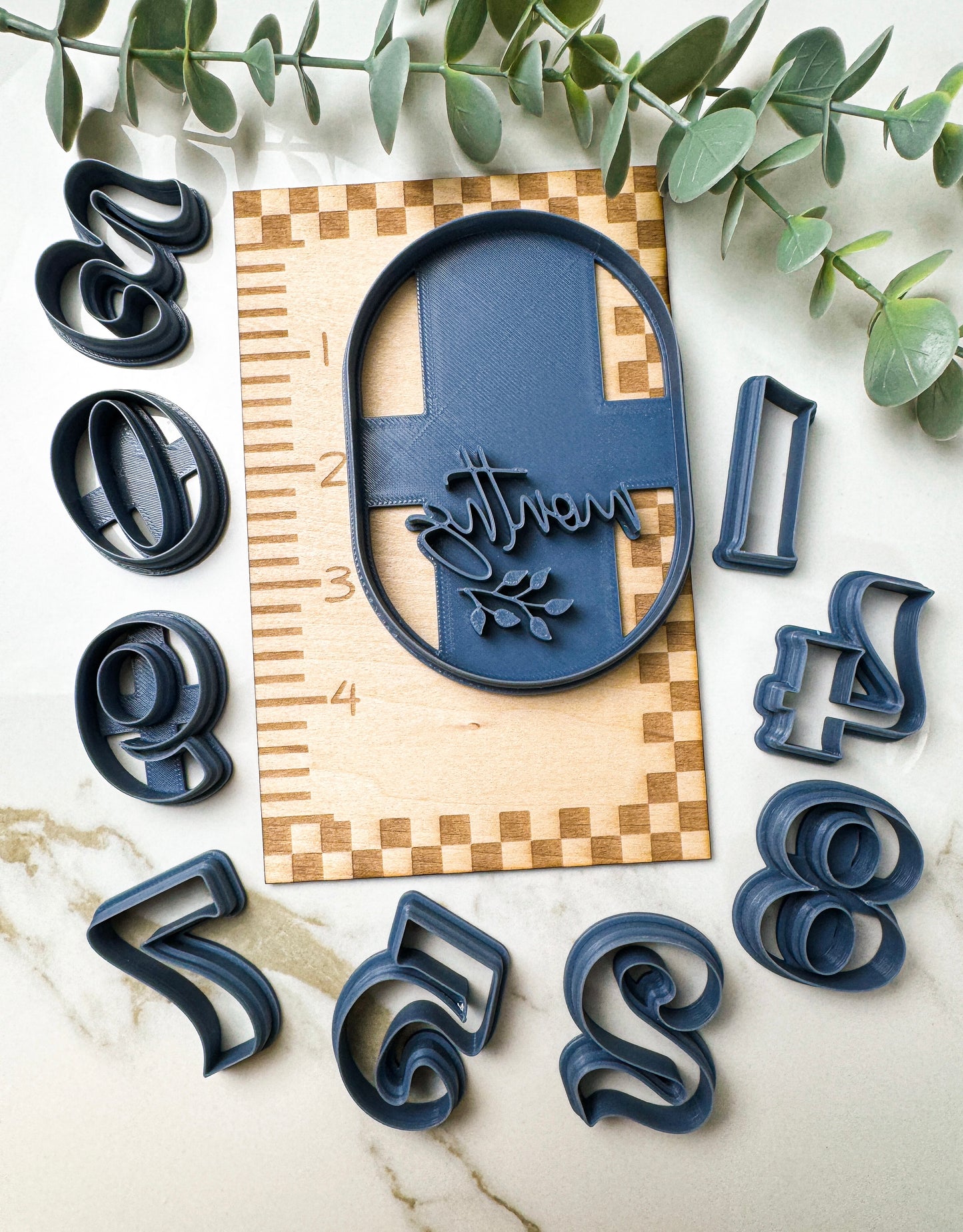 BoHo Oval Baby Milestone | Disk & Number Clay Cutters