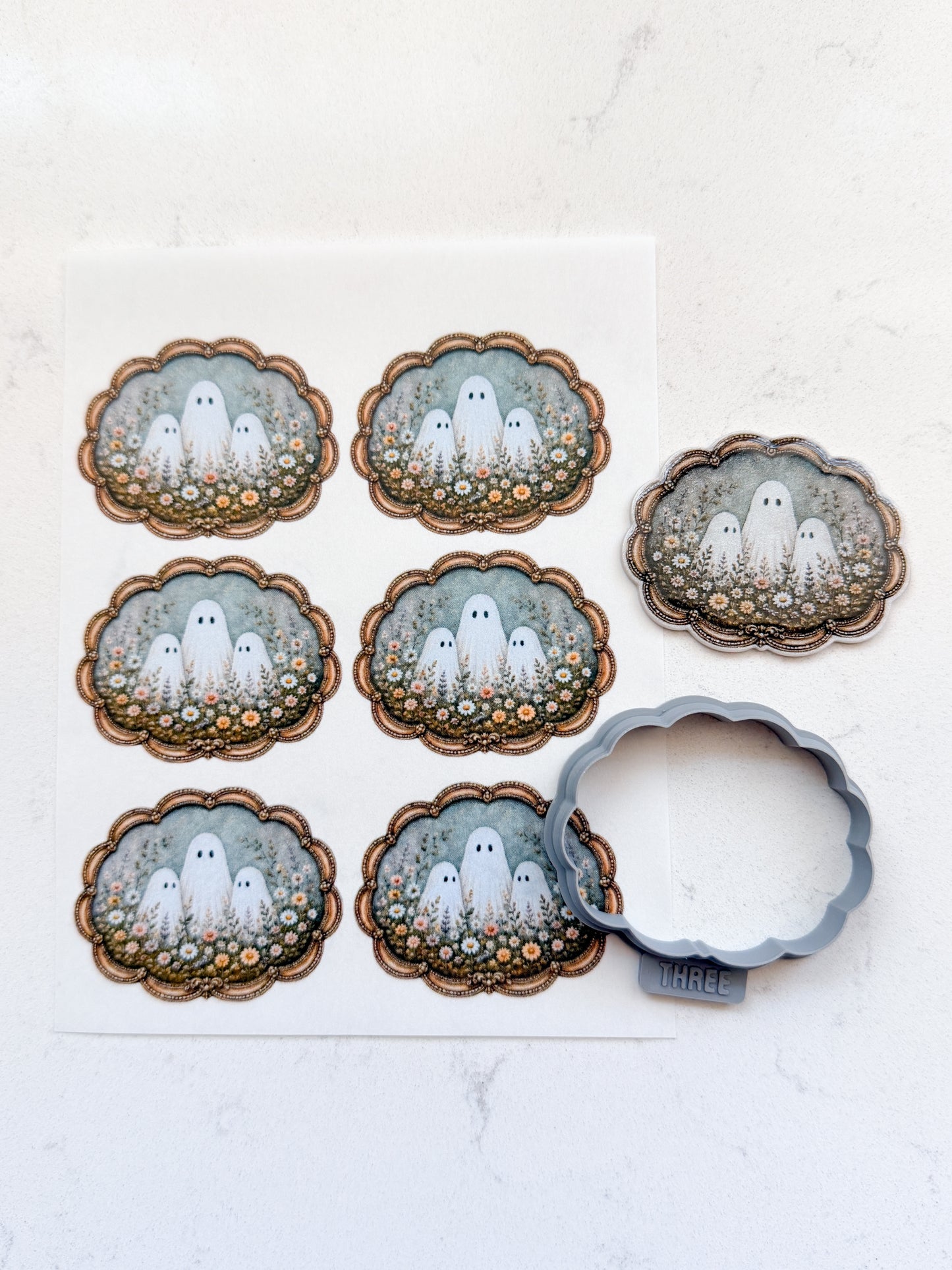 004 HAUNTED THREE MAGNET TRANSFER PAPER CUTTER BUNDLE | TRANSFER PAPER FOR POLYMER CLAY