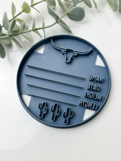 Country Western Baby Milestone | Disk Clay Cutters