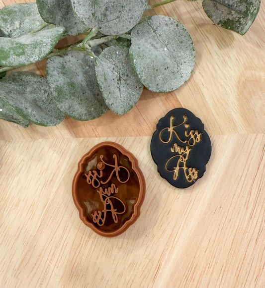 KISS MY A*S FRAMED | BAD WORDS | INAPPROPRIATE SAYINGS | CLAY CUTTER