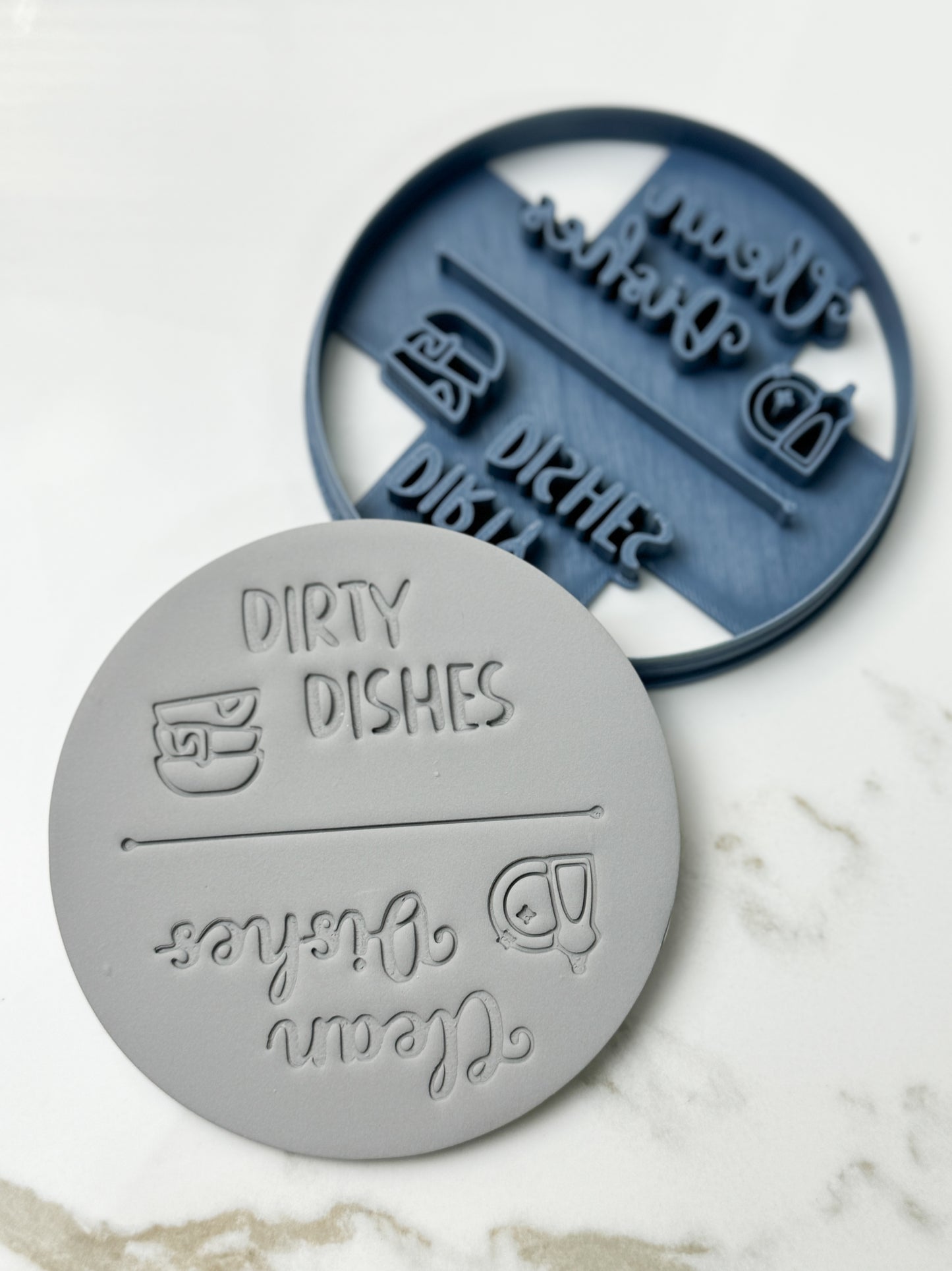 Clean Dishes | Dirty Dishes Disk Clay Cutters