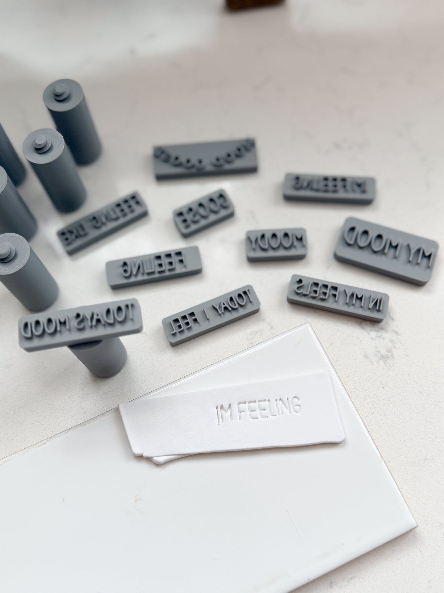 MOOD EMOTION WORD STAMPS | POLYMER CLAY CUTTER