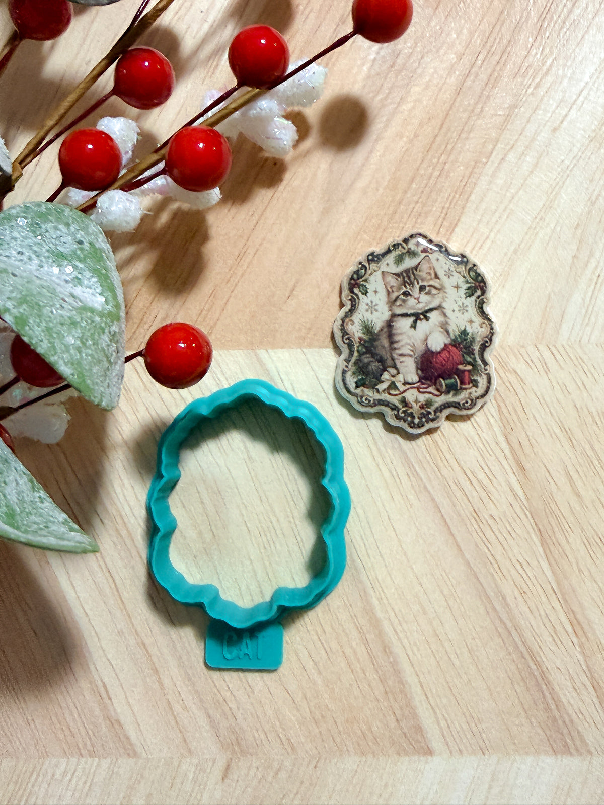 ANTIQUE KITTEN HOLIDAY EARRING TRANSFER PAPER CUTTER BUNDLE | TRANSFER PAPER FOR POLYMER CLAY