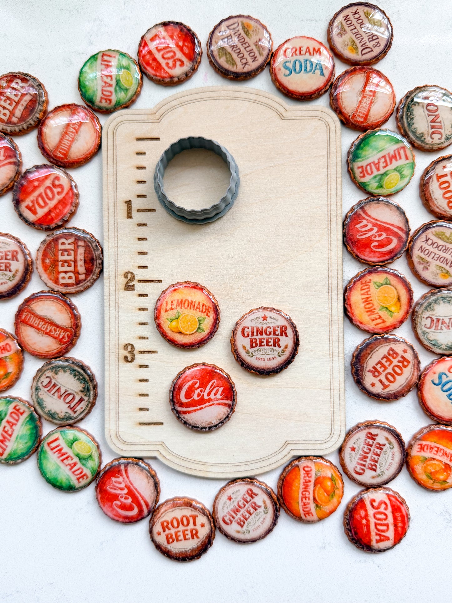BOTTLE TOPS PAPER & CUTTER SET | TRANSFER PAPER & CLAY CUTTER
