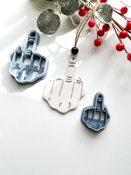 MIDDLE FINGER ORNAMENT | INAPPROPRIATE | CLAY CUTTER