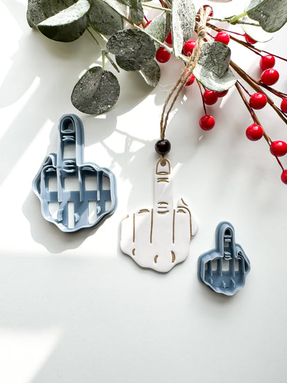 MIDDLE FINGER ORNAMENT | INAPPROPRIATE | CLAY CUTTER