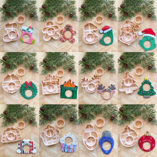 WINTER HOLIDAY MOOD MAGNET CLAY CUTTER SETS (12 OPTIONS) | POLYMER CLAY CUTTER