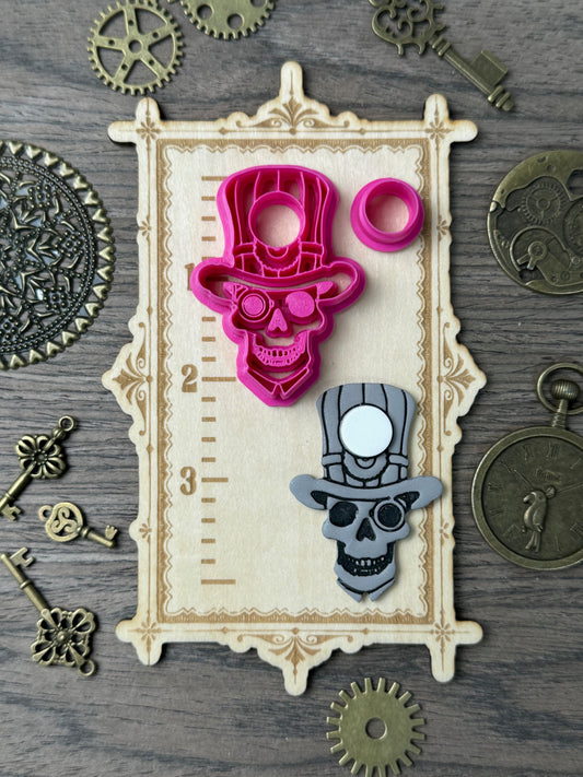 Steampunk Skeleton Top Hat Clay Cutter