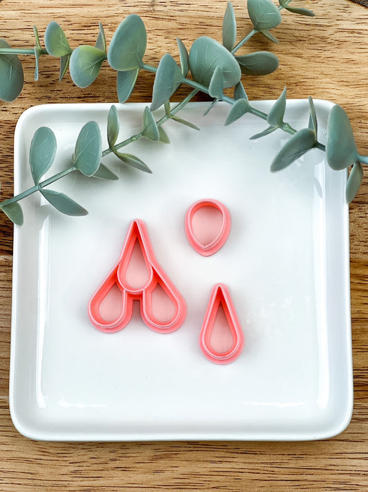 Triple Teardrops Statement Clay Cutter Set