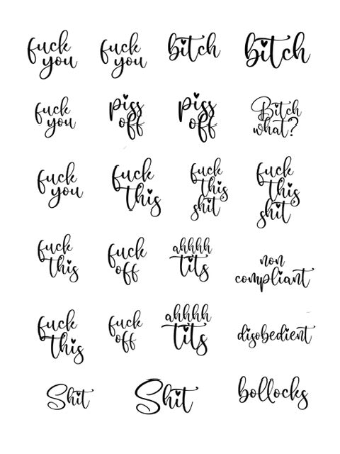 PCC 2032 INAPPROPRIATE SAYINGS Transfer Paper | THE CHARM BAR – Prism ...