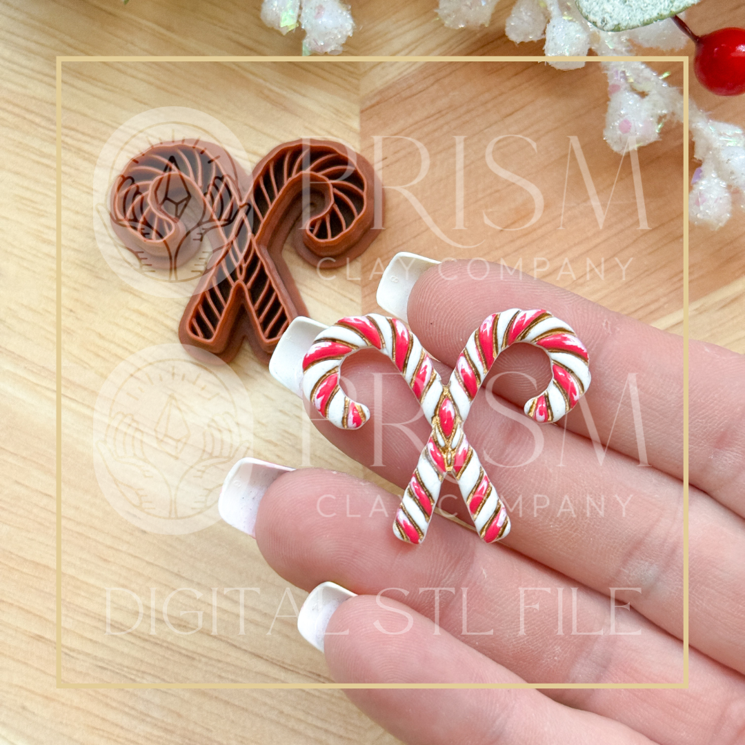 Double Twist Candy Canes STL File | Digital Instant Download | 3D Printing STL File | Polymer Clay Tool | Polymer Clay Cutter STL File