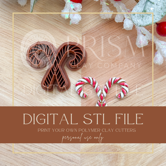 Double Twist Candy Canes STL File | Digital Instant Download | 3D Printing STL File | Polymer Clay Tool | Polymer Clay Cutter STL File