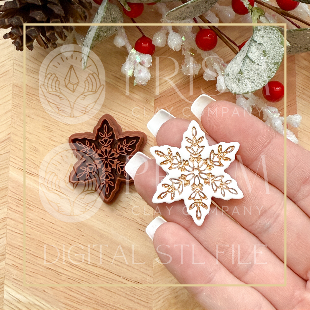 This Years Snowflake STL File | Digital Instant Download | 3D Printing STL File | Polymer Clay Tool | Polymer Clay Cutter STL File