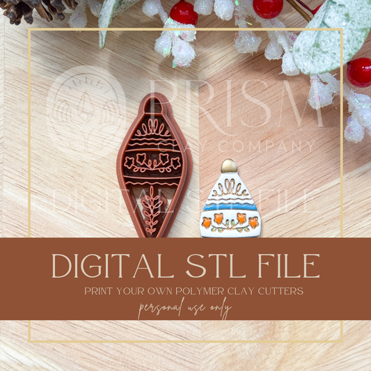 Folky Long Ornament Earring STL File | Digital Instant Download | 3D Printing STL File | Polymer Clay Tool | Polymer Clay Cutter STL File