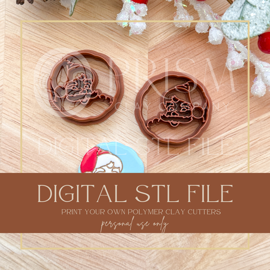 Santa Medallion Round STL File | Digital Instant Download | 3D Printing STL File | Polymer Clay Tool | Polymer Clay Cutter STL File