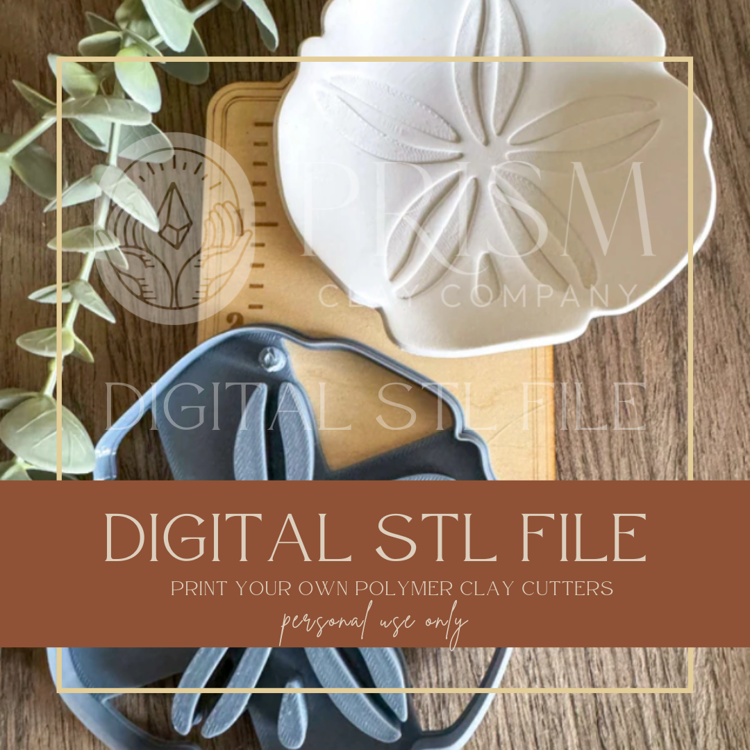 Sand Dollar STL File | Digital Instant Download | 3D Printing STL File | Polymer Clay Tool | Polymer Clay Cutter STL File