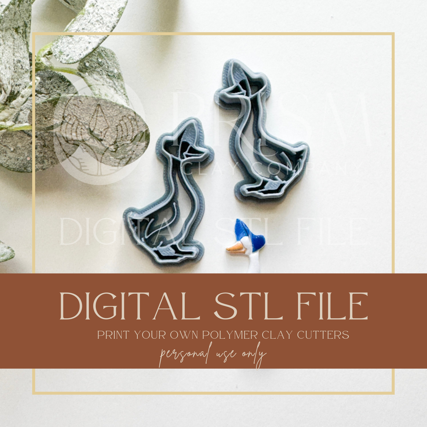 Abigail Goose STL File | Digital Instant Download | 3D Printing STL File | Polymer Clay Cutter | Polymer Clay Cutter STL File