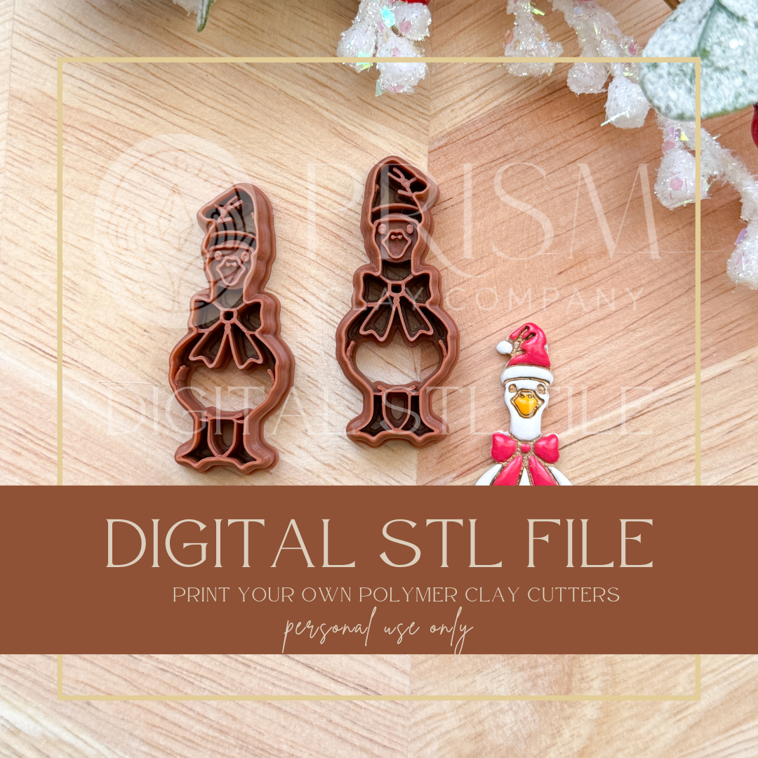 Holiday Santa Duck Goose STL File | Digital Instant Download | 3D Printing STL File | Polymer Clay Tool | Polymer Clay Cutter STL File