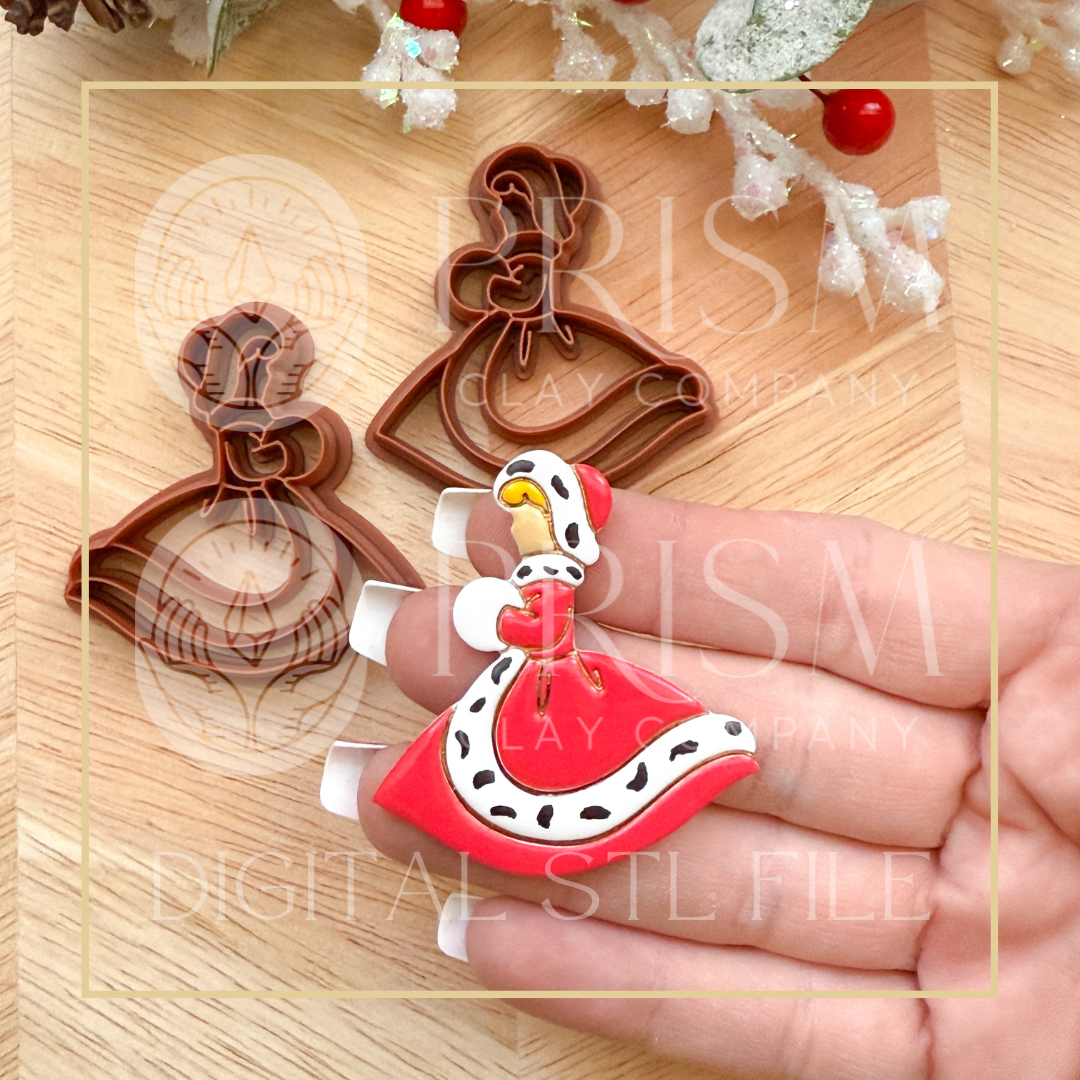 Pin Up Girl Winter Dress STL File | Digital Instant Download | 3D Printing STL File | Polymer Clay Tool | Polymer Clay Cutter STL File