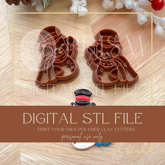 Vintage Snowman Waving STL File | Digital Instant Download | 3D Printing STL File | Polymer Clay Tool | Polymer Clay Cutter STL File