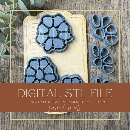 WESTERN FAUX TURQ DAISY CLUSTER BUNDLE CUTTER STL File | Digital Instant Download | 3D Printing STL File | Polymer Clay Cutter | Polymer Clay Cutter STL File (Copy) (Copy)