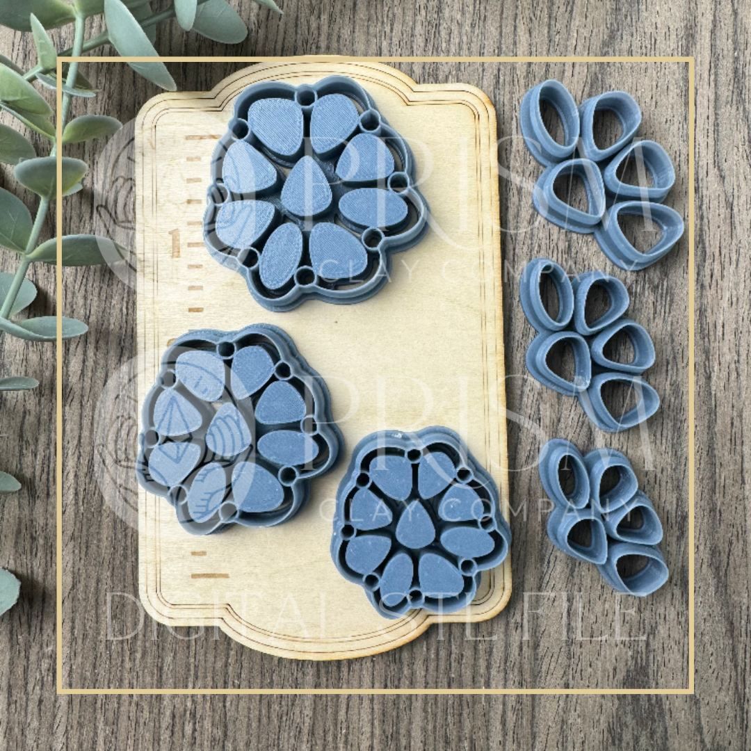 WESTERN FAUX TURQ DAISY CLUSTER BUNDLE CUTTER STL File | Digital Instant Download | 3D Printing STL File | Polymer Clay Cutter | Polymer Clay Cutter STL File (Copy) (Copy)
