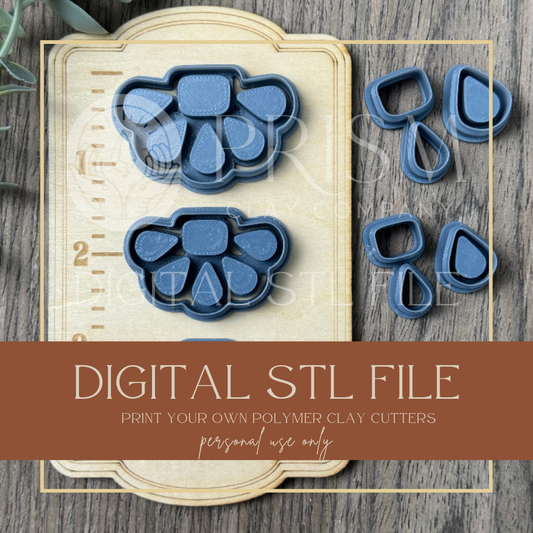 WESTERN FAUX TURQ DAISY DROP BUNDLE CUTTER STL File | Digital Instant Download | 3D Printing STL File | Polymer Clay Cutter | Polymer Clay Cutter STL File (Copy)