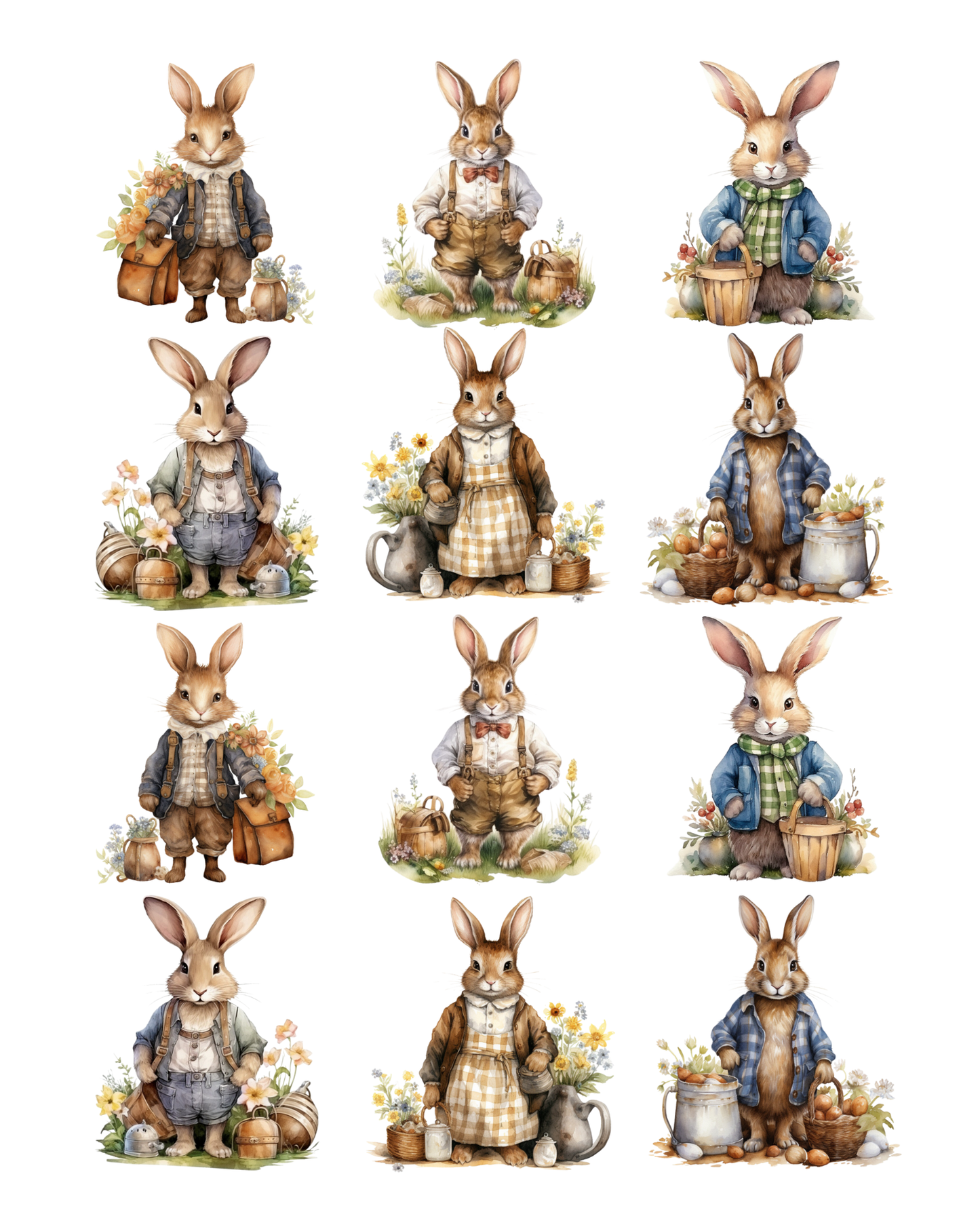 PCC 177 VINTAGE BUNNY | TRANSFER PAPER FOR POLYMER CLAY