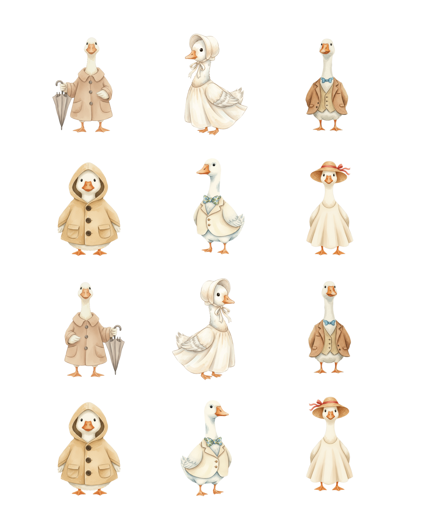PCC 178 VINTAGE DUCK GOOSE | TRANSFER PAPER FOR POLYMER CLAY