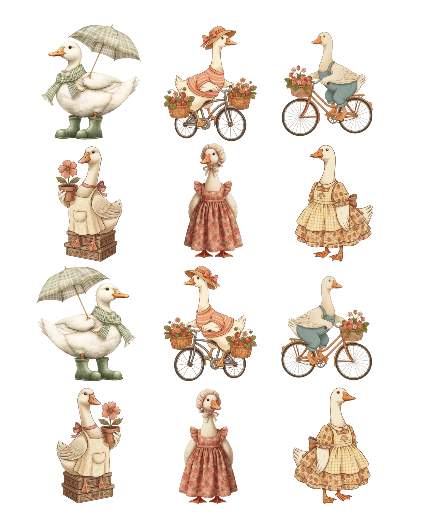 PCC 180 OLD TYME GEESE | TRANSFER PAPER FOR POLYMER CLAY
