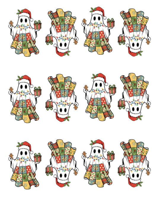 PCC 254 PATCHWORK CHRISTMAS GHOST PAPER CUTTER BUNDLE | TRANSFER PAPER FOR POLYMER CLAY