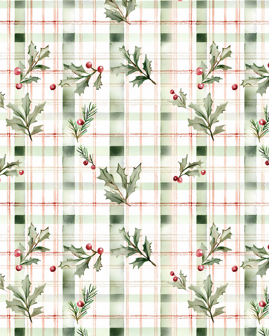 PCC 2044 CHRISTMAS PLAID Transfer Paper | CHRISTMAS | POLYMER CLAY