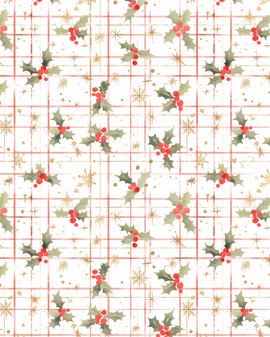 PCC 2046 CHRISTMAS PLAID Transfer Paper | CHRISTMAS | POLYMER CLAY