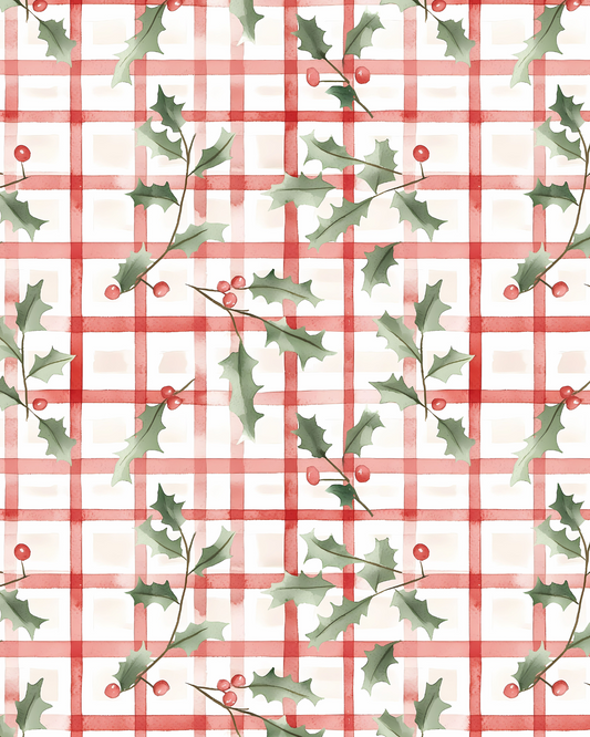 PCC 2047 CHRISTMAS PLAID Transfer Paper | CHRISTMAS | POLYMER CLAY