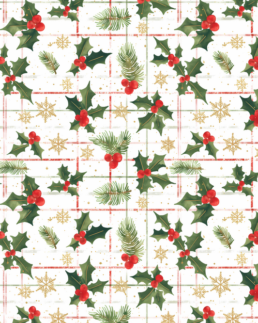 PCC 2048 CHRISTMAS PLAID Transfer Paper | CHRISTMAS | POLYMER CLAY