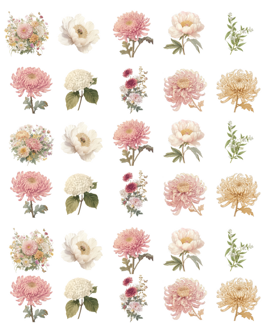 PCC 1010 SOFT PASTEL FLORALS Transfer Paper | THE CHARM BAR