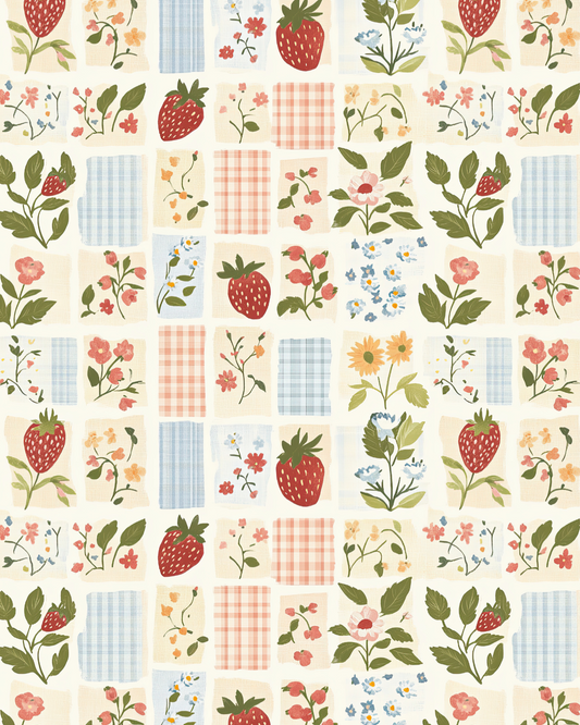 PCC 1038 STRAWBERRY LEAVES PATCHWORK Transfer Paper | THE CHARM BAR