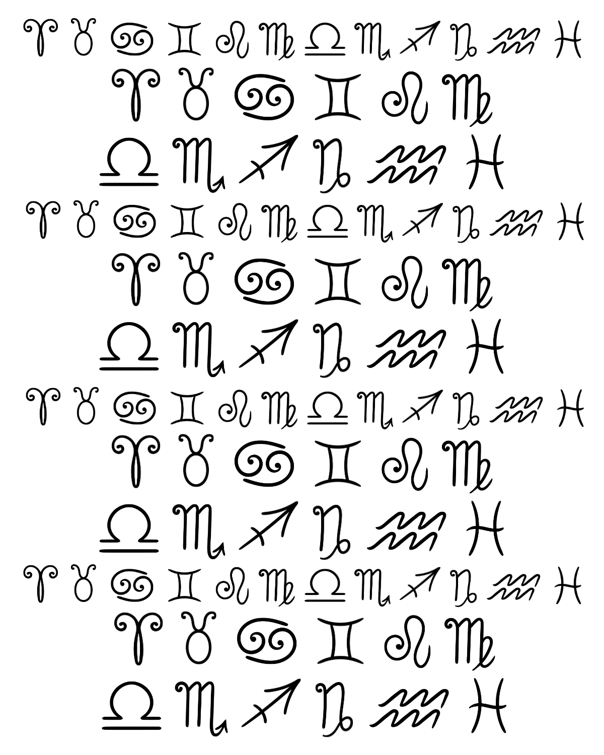 PCC 1052 ZODIAC SIGNS Transfer Paper | THE CHARM BAR