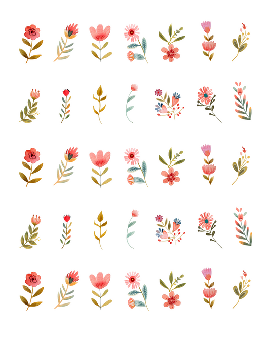 PCC 1083 FOLKART FLOWERS Transfer Paper | THE CHARM BAR