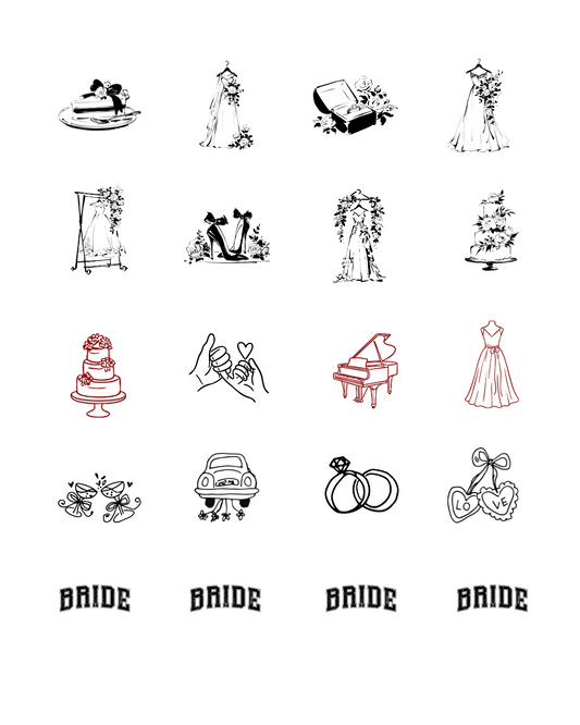 PCC 2001 WEDDING DOODLES Transfer Paper | THE CHARM BAR